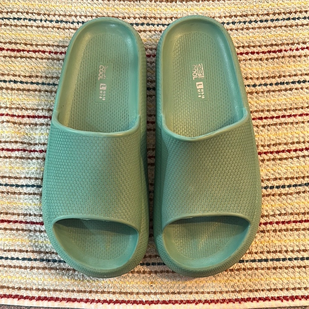 Green Slide Sandals